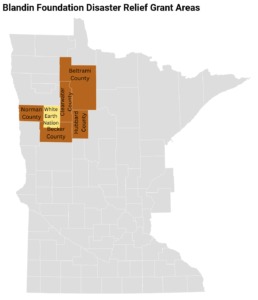 MN map showing Norman, Mahnomen, Clearwater, Beltrami and Hubbard counties, as well as the White Earth Nation