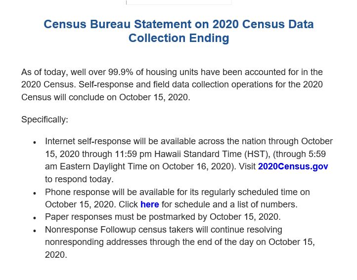 Census oct 15 close date