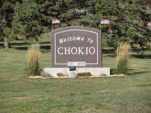 Chokio welcome sign