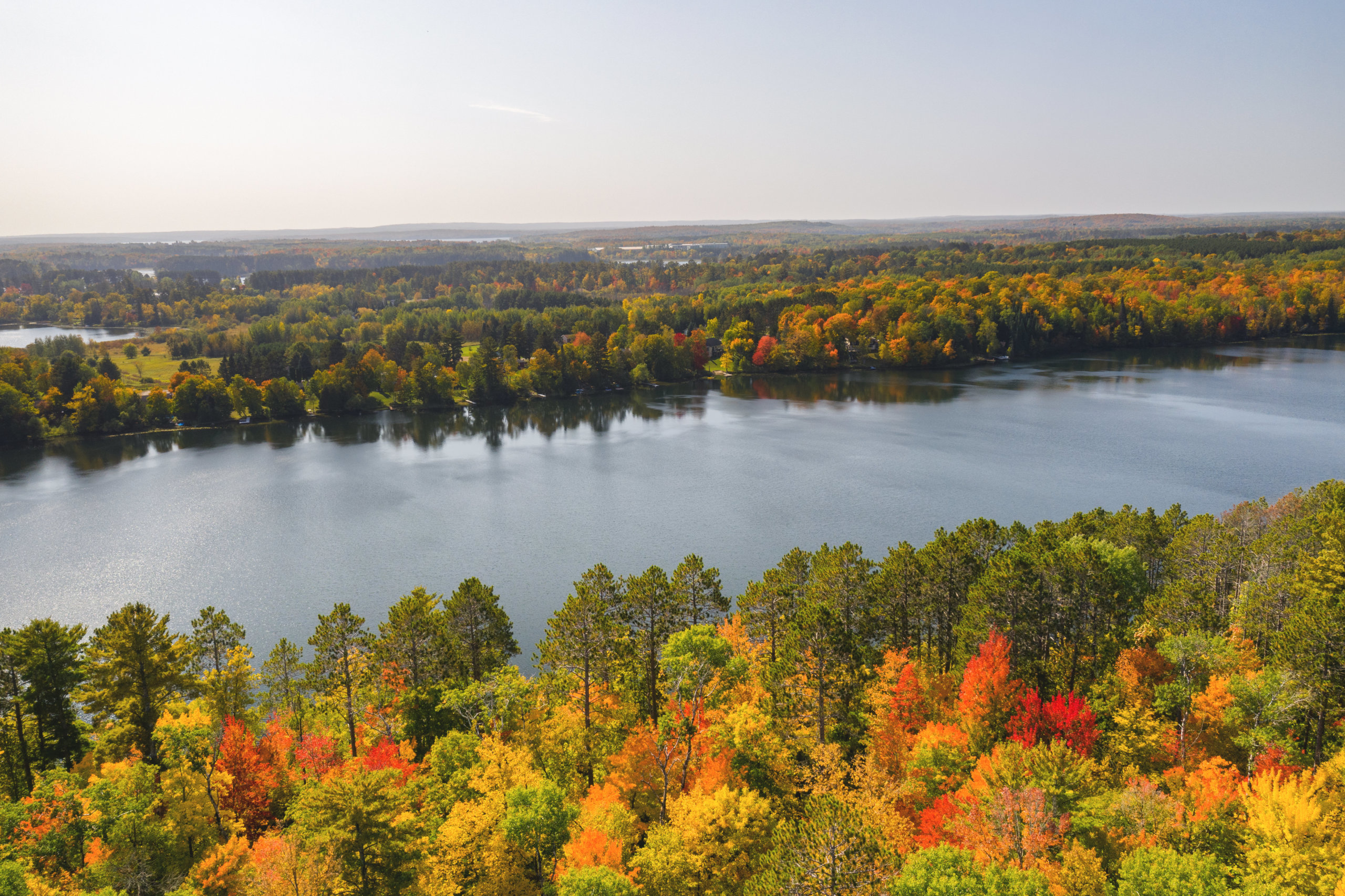 Fall scenic Mississippi River aerial Weis 2020