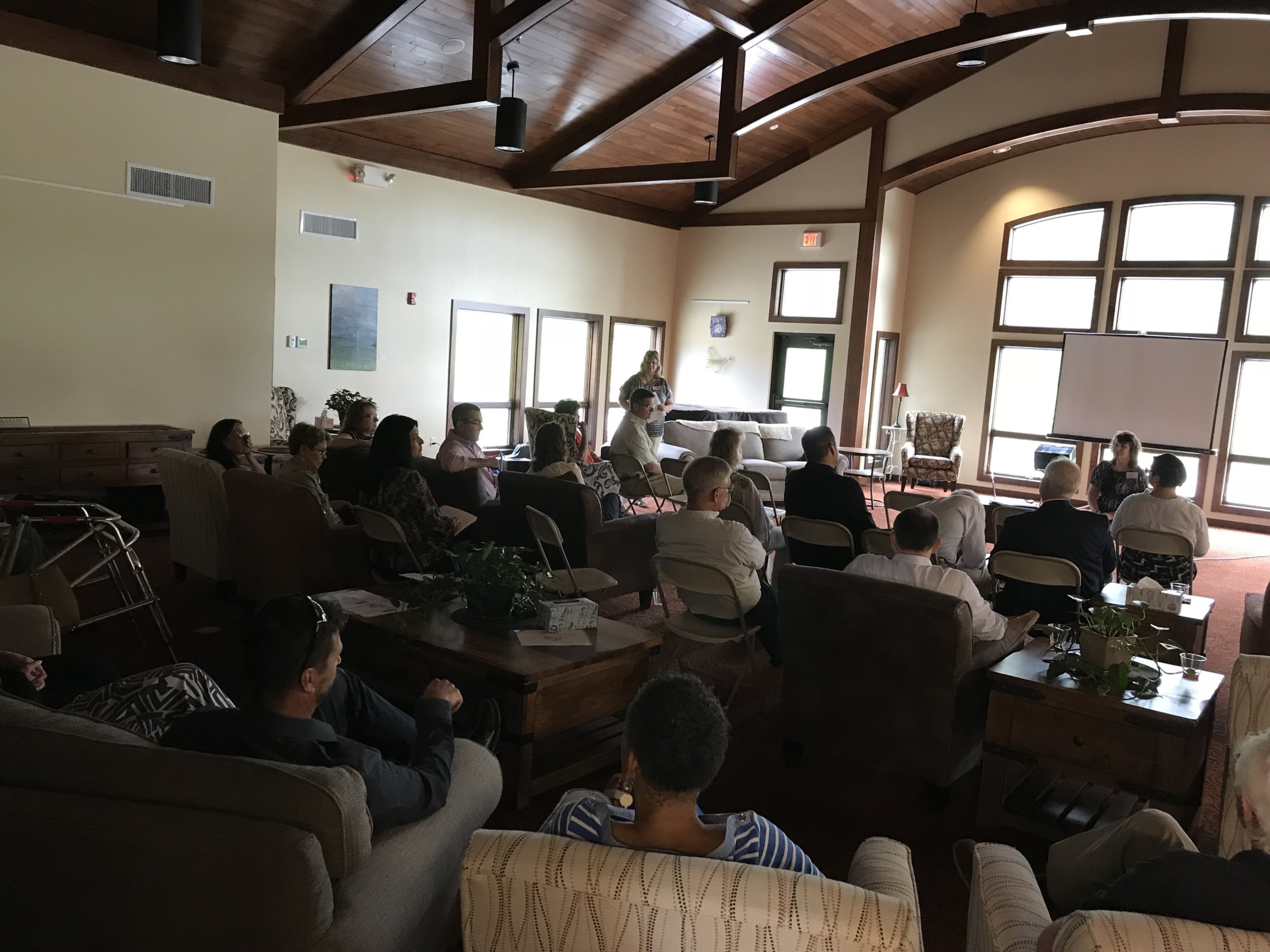 Blandin Foundation trustees met at Kiesler House with Itasca County and Leech Lake Band of Ojibwe mental health leaders during the foundation’s summer board meeting.