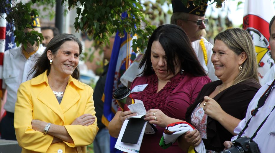 Native keynote speakers LLBO flag raising