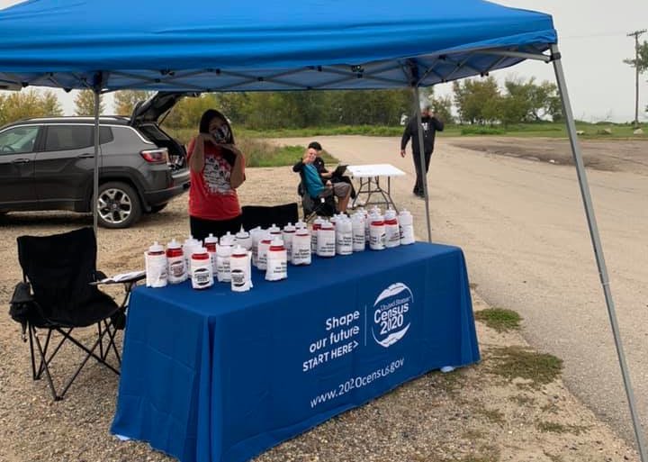 Red Lake leaders set up drive through stations to assist tribal members in filling out their census forms.